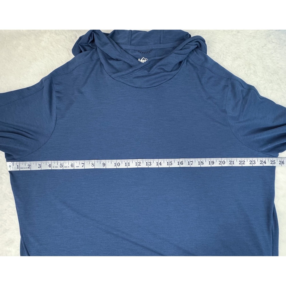 REI Co-op Hoodie Mens XL Blue Stretch Cowl Neck Thumbholes Outdoor Hiking EUC - Picture 8 of 10